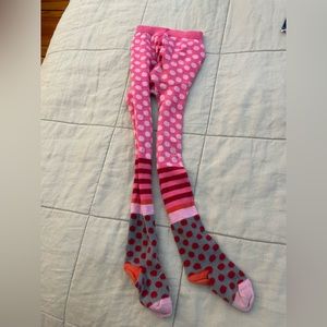 Polka dot stripped tights